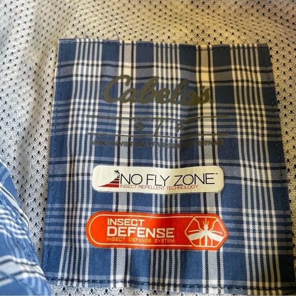 Cabela’s No Fly Zone Insect Defense Plaid Shirt – Size Small - Picture 6 of 9